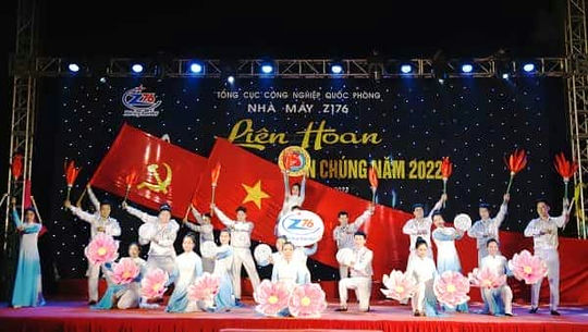 Phần thi “Trang vàng 76 tự hào người Lính thợ” của liên quân Phân xưởng A1 và A6.