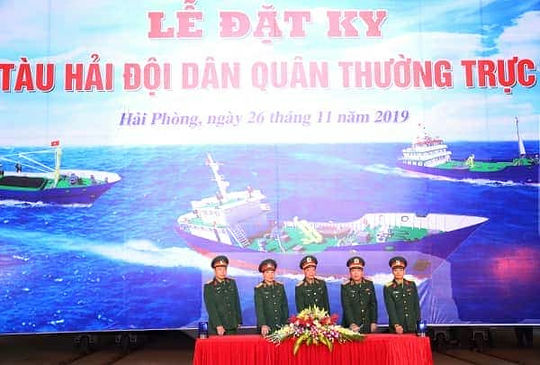  Lễ đặt ky tàu hải đội dân quân thường trực tại Nhà máy Z189 