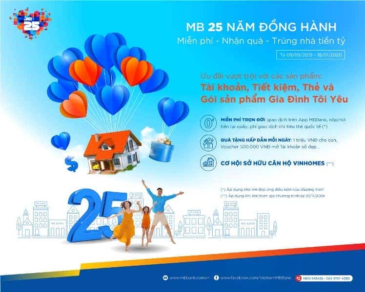  Ngân  hàng TMCP Quân đội triển khai chương trình “MB 25 năm đồng hành” 