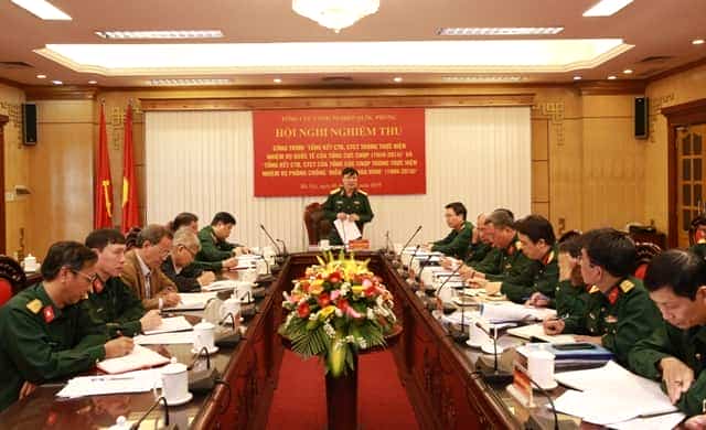  Nghiệm thu kết quả nghiên cứu biên soạn hai công trình tổng kết công tác Đảng, công tác chính trị 