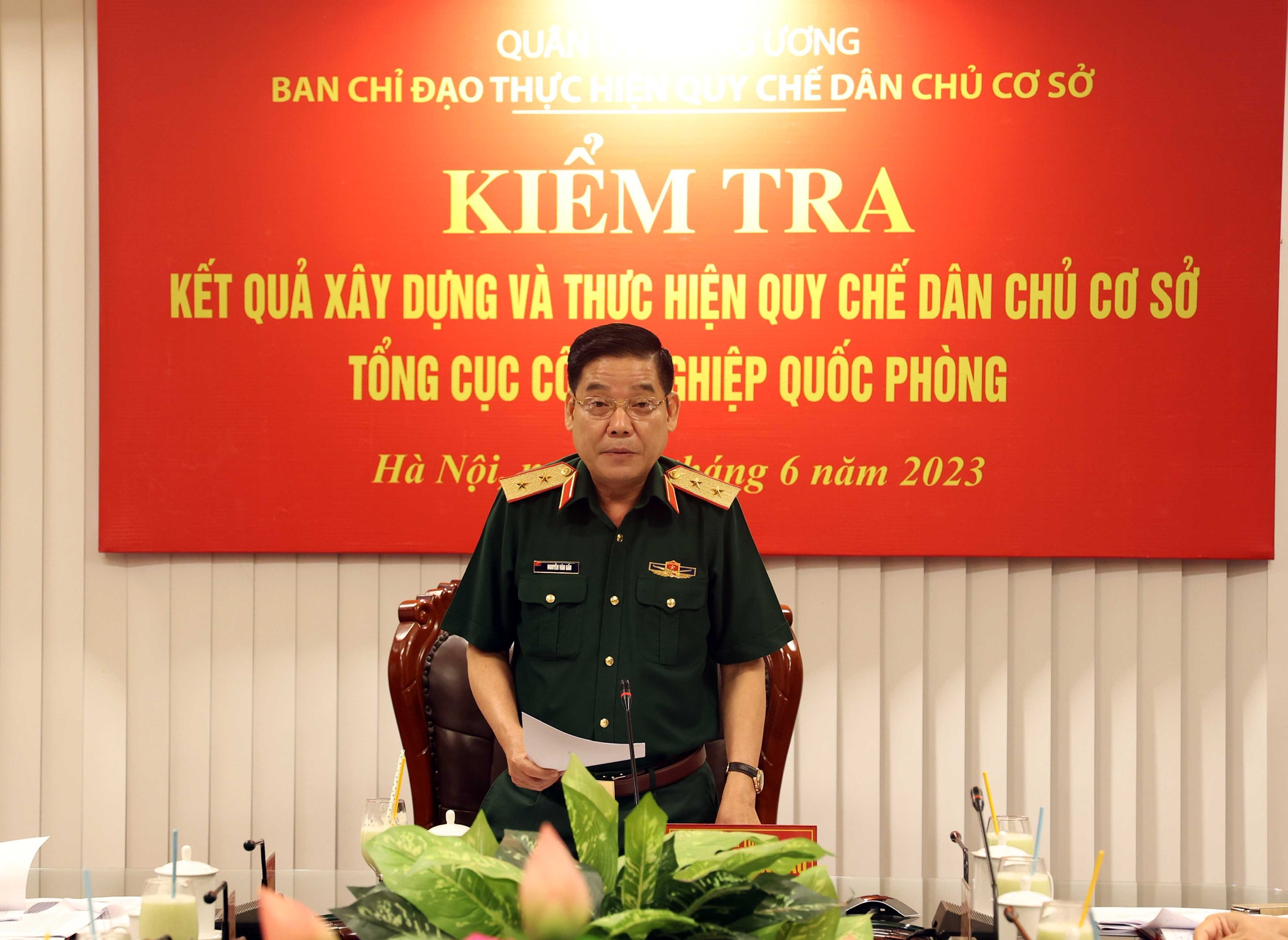 Quân ủy Trung ương kiểm tra thực hiện Quy chế dân chủ cơ sở của Tổng cục Công nghiệp quốc phòng