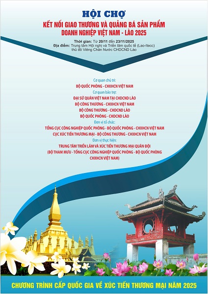“Hội chợ kết nối giao thương và quảng bá sản phẩm doanh nghiệp Việt Nam-Lào năm 2025” được tổ chức vào tháng 11 tại Viêng Chăn